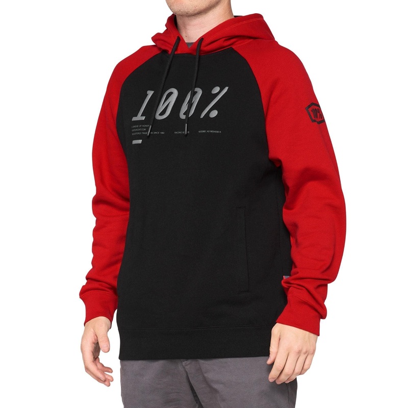 100% BARRAGE Hooded Pullover Sweatshirt Chili Pepper / Black