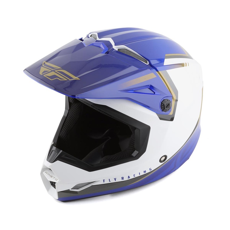 Fly Racing Kinetic Vision Full Face Helmet (White/Blue) (XL) 