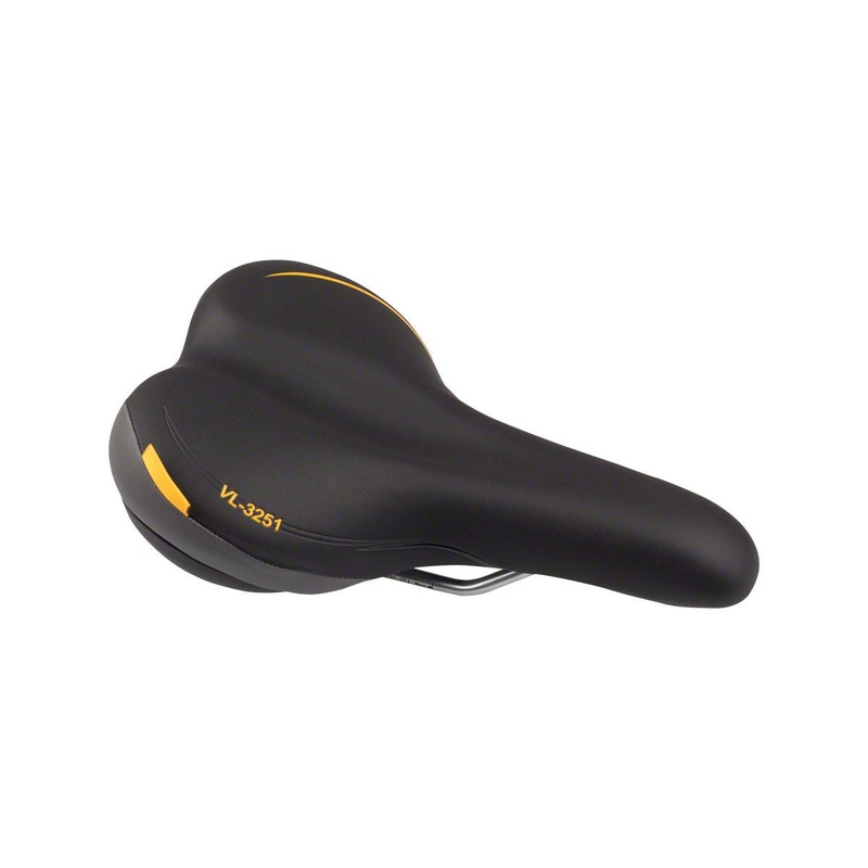 Velo Plush Pace Men's Saddle (Black) (Steel Rails) (175mm) 