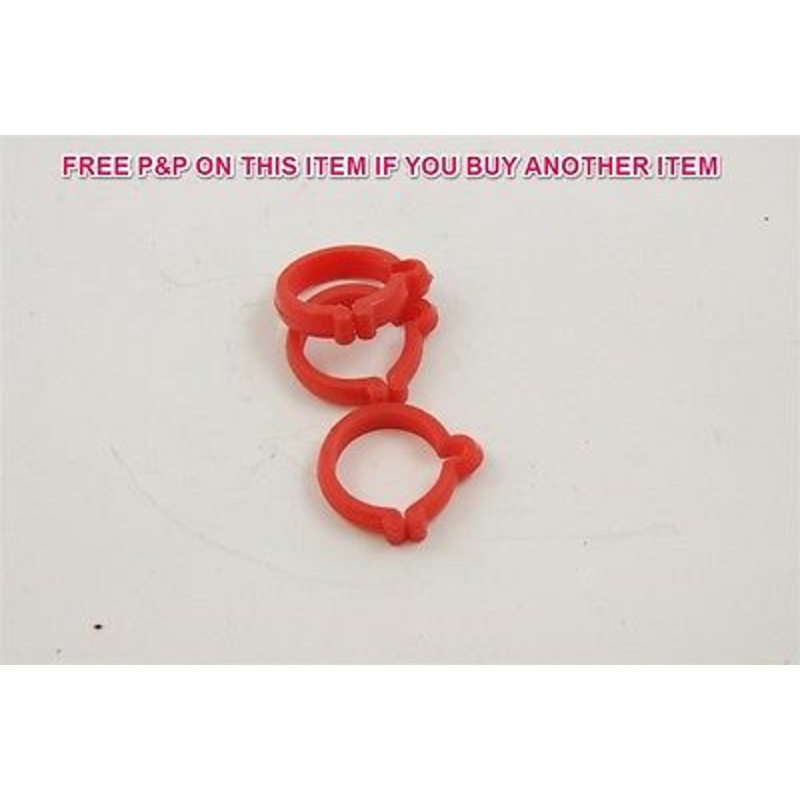 3 x VINTAGE BICYCLE 1(25.4mm) PLASTIC BIKE BRAKE CABLE CLIPS 80's MADE. RED