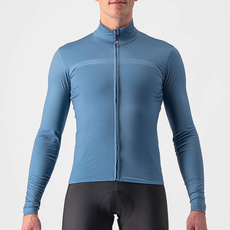 Maglia maniche lunghe Castelli Pro Mid - Azzurro