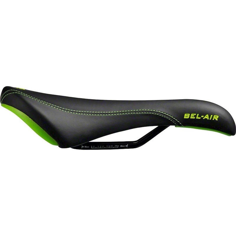 SDG Bel-Air RL Saddle (Black/Green) (Steel Rails) (140mm) 