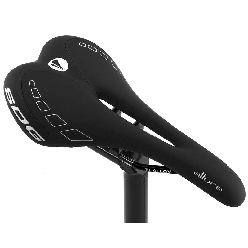 SDG Allure Women's Saddle (Black/White) (Titanium Rails) (143mm) 