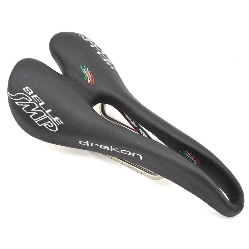 Selle SMP Drakon Saddle (Black) (AISI 304 Rails) (139mm) 