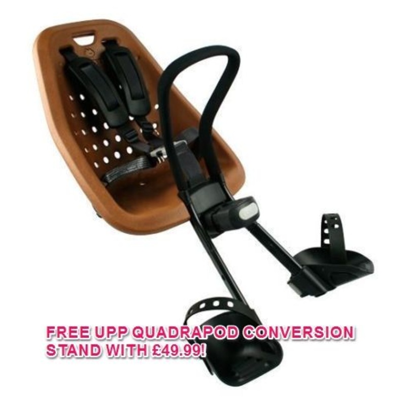 YEPP MINI BROWN FRONT MOUNT BIKE CHILD SEAT FOR AHEAD STEM CYCLES 45% OFF+ STAND