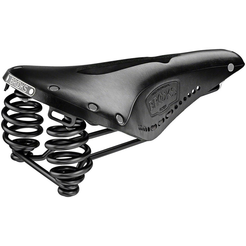 Brooks Flyer Carved Saddle (Black) (Steel Rails) 