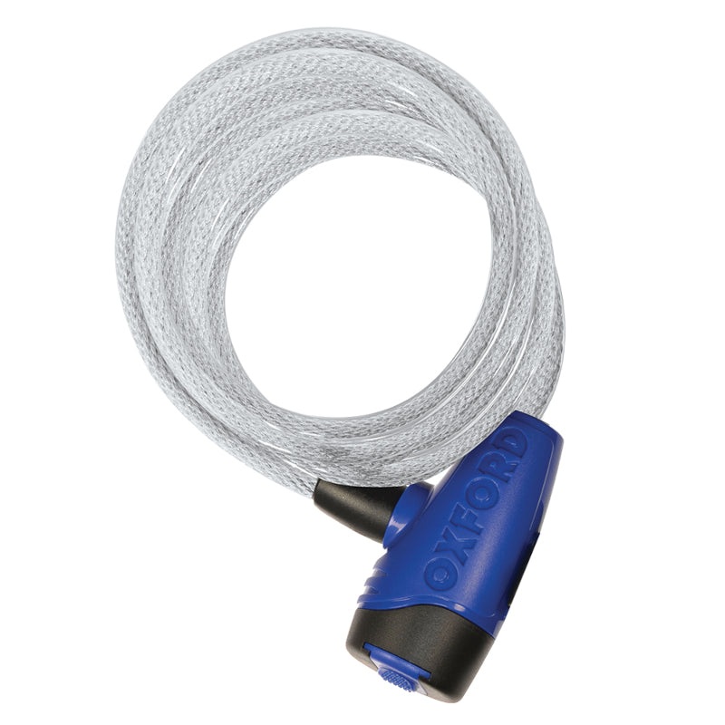 Oxford 12mm Cable Key Lock|LOCK OXFORD KEY CABLE LOCK 12MM X 1800MM CLEAR OF247 (EA)