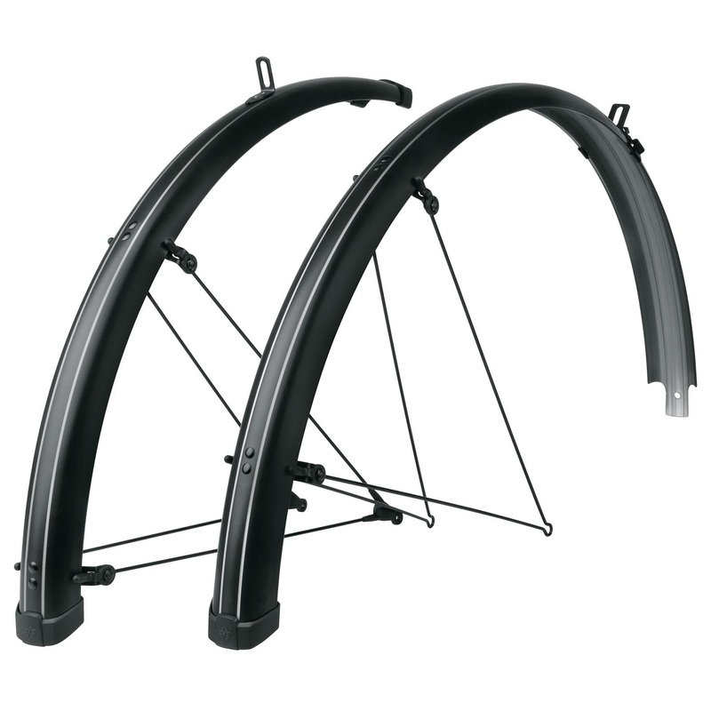 Sks Bluemels Stripes 28 Mudguard: Black/Grey 55Mm