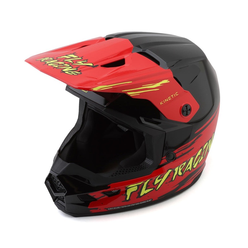 Fly Racing Youth Kinetic Surge Helmet (Black/Red/Yellow) (Youth S) 