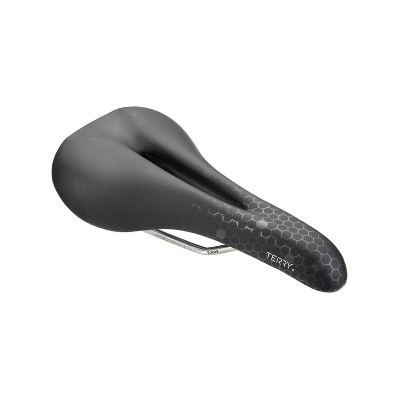 Terry Fly Ti Gel Men's Saddle (Black/Grey) (TI-316 Rails) (140mm) 