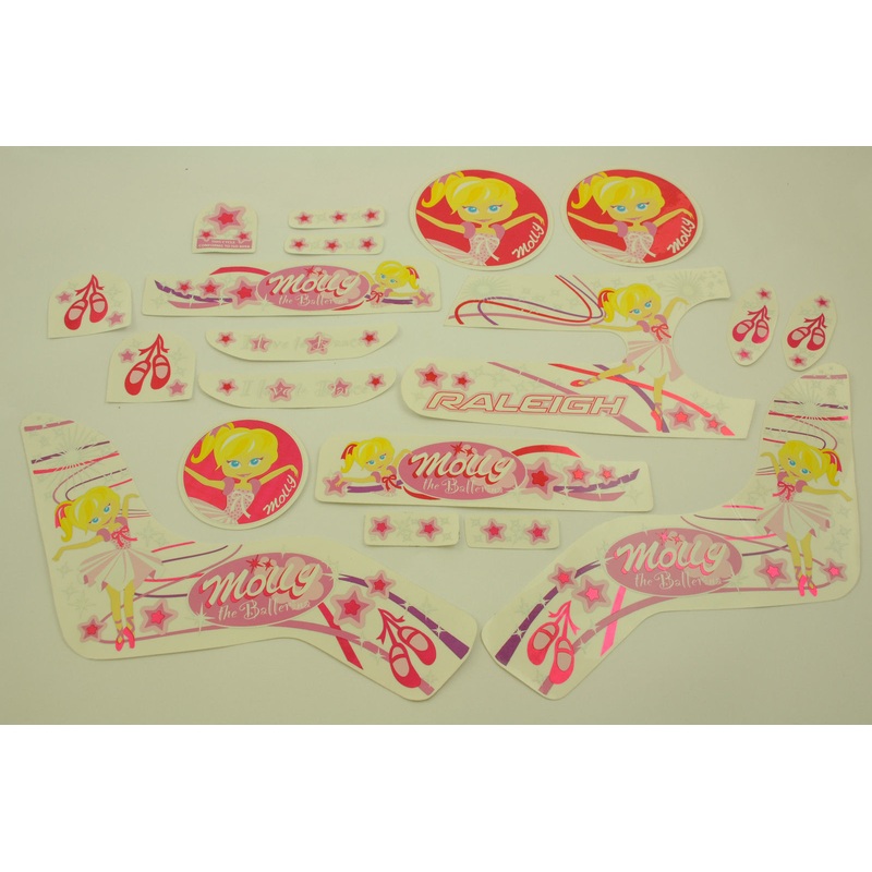 14 WHEEL RALEIGH  MOLLY THE BALLERINA  STICKER PACK DECAL SET WTRML14