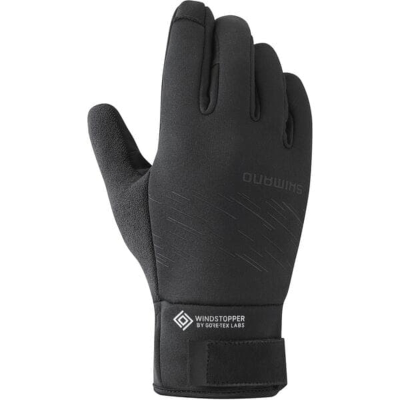 Shimano Clothing Unisex, WINDSTOPPER Insulated Gloves, Black, Size S
